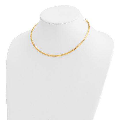 14K Gelbgold 3mm Gewölbt Omega Halskette