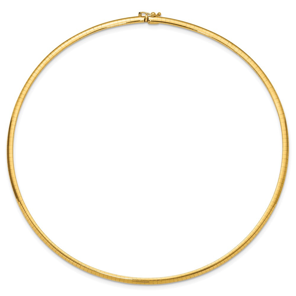 14K Gelbgold 3mm Gewölbt Omega Halskette