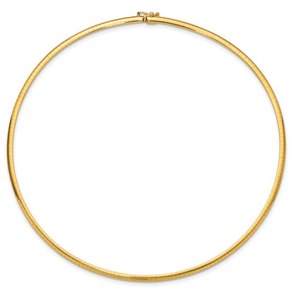 14K Gelbgold 3mm Gewölbt Omega Halskette
