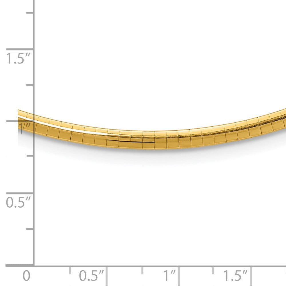 14K Gelbgold 3mm Gewölbt Omega Halskette