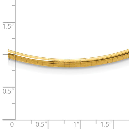 14K Gelbgold 3mm Gewölbt Omega Halskette
