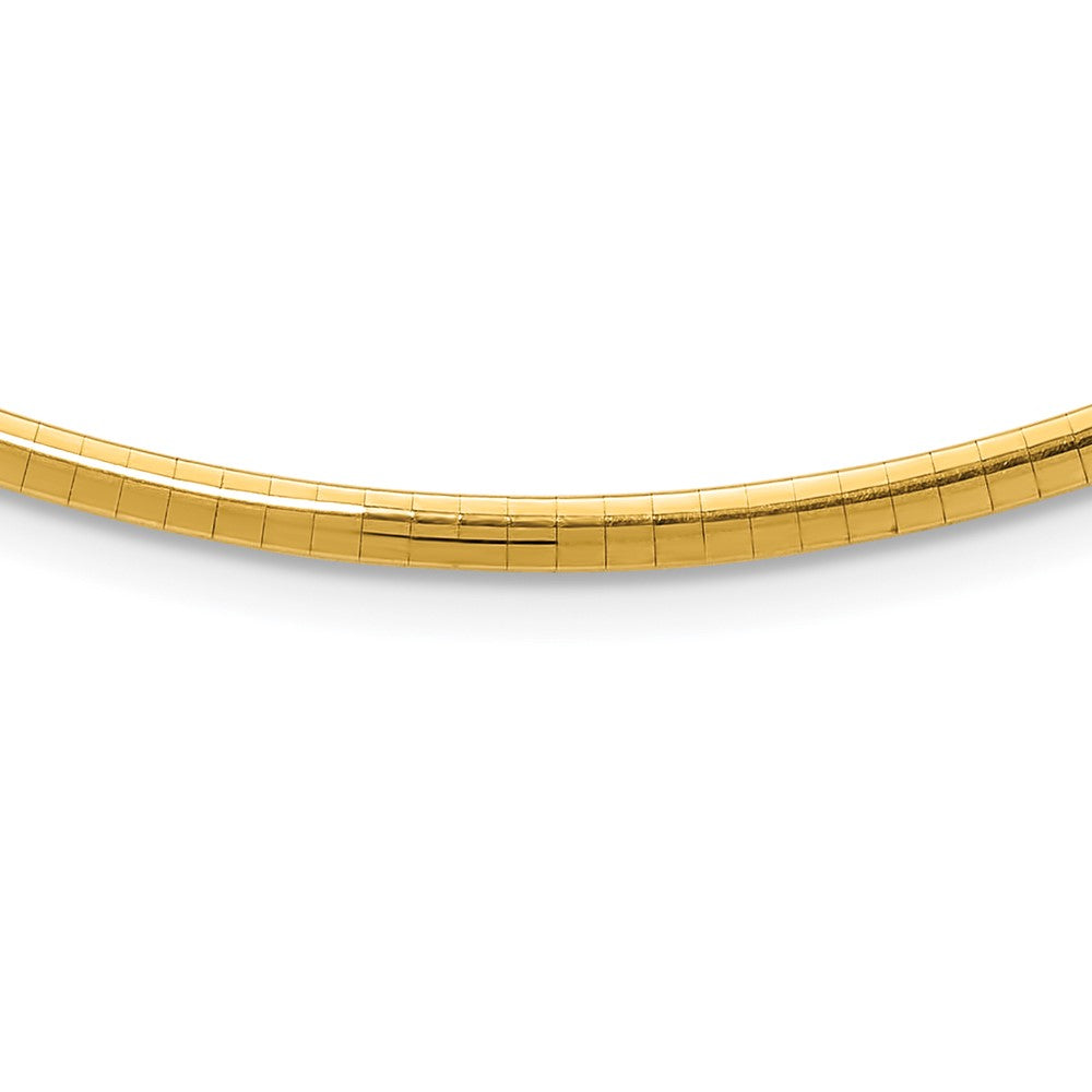 14K Gelbgold 3mm Gewölbt Omega Halskette