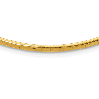 14K Gelbgold 3mm Gewölbt Omega Halskette