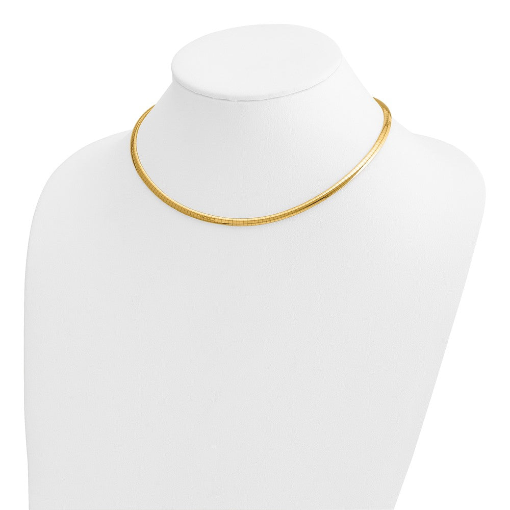 14K Gelbgold 4mm Gewölbt Omega Halskette