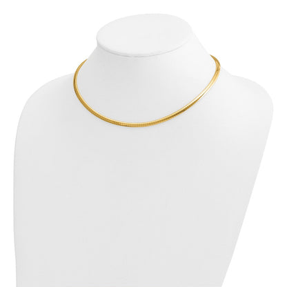 14K Gelbgold 4mm Gewölbt Omega Halskette