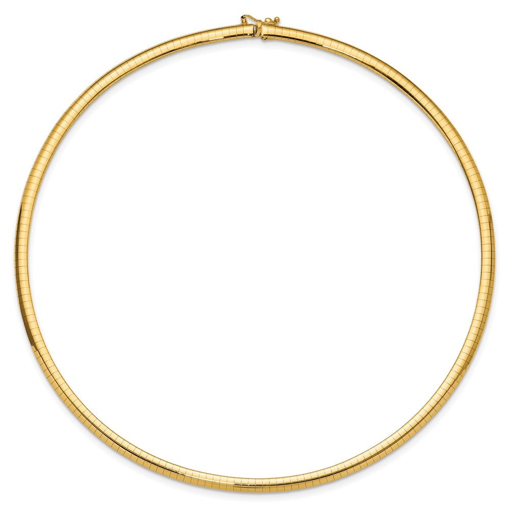 14K Gelbgold 4mm Gewölbt Omega Halskette