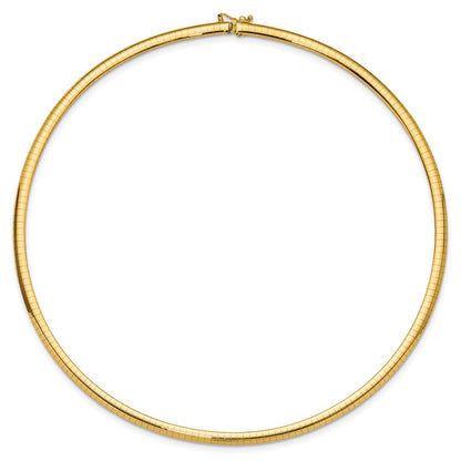 14K Gelbgold 4mm Gewölbt Omega Halskette