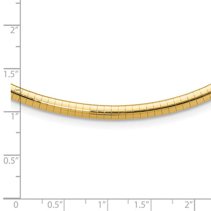 14K Gelbgold 4mm Gewölbt Omega Halskette