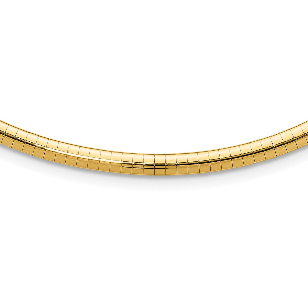 14K Gelbgold 4mm Gewölbt Omega Halskette