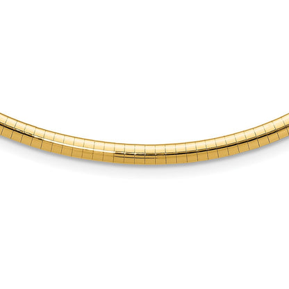 14K Gelbgold 4mm Gewölbt Omega Halskette