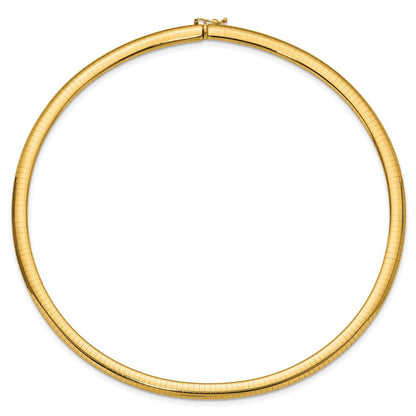 14K Gelbgold 6mm Gewölbt Omega Halskette