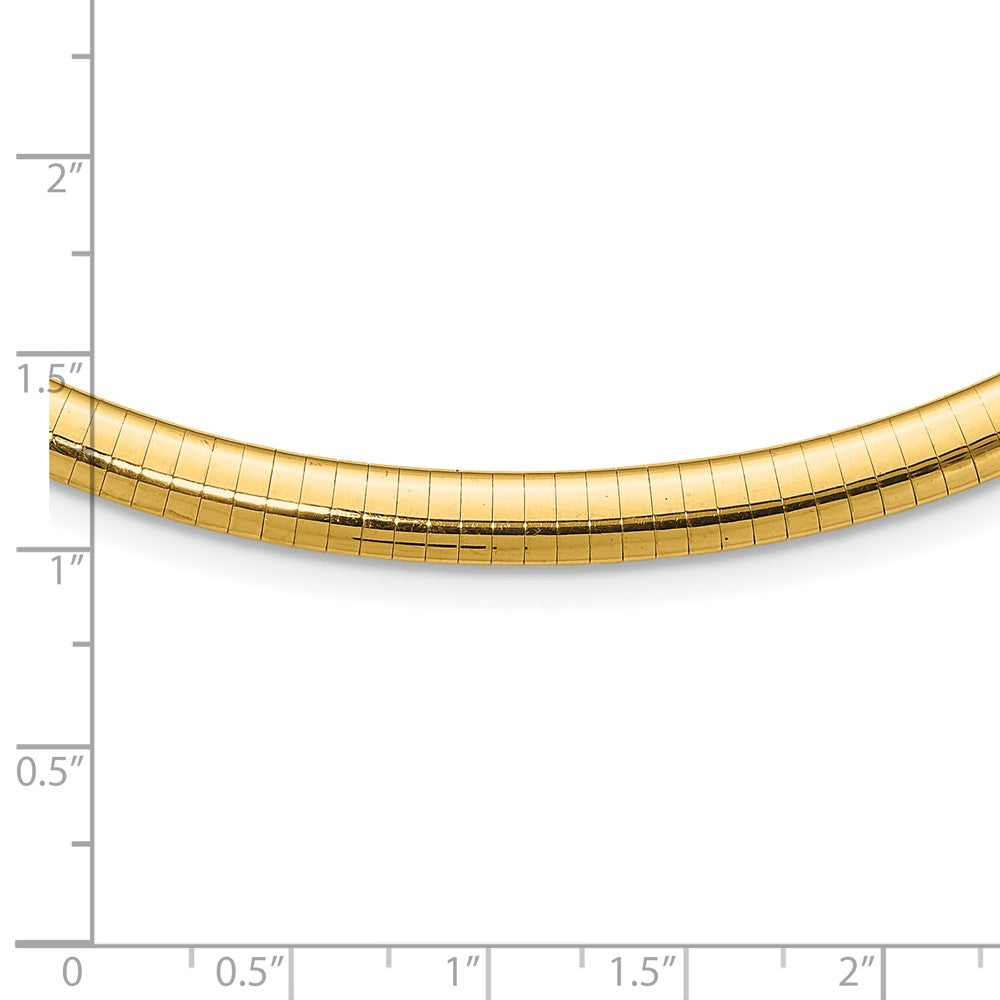 14K Gelbgold 6mm Gewölbt Omega Halskette