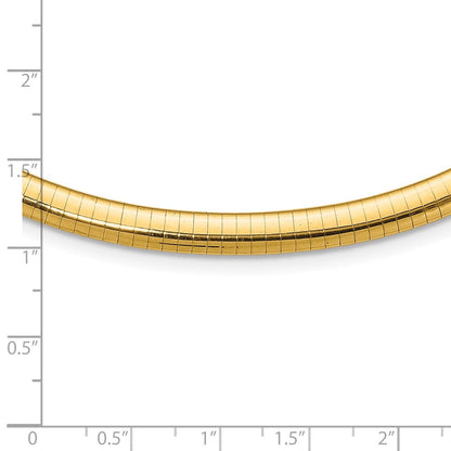 14K Gelbgold 6mm Gewölbt Omega Halskette