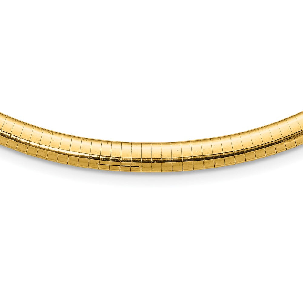 14K Gelbgold 6mm Gewölbt Omega Halskette