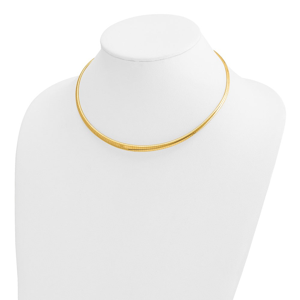14K Gelbgold Poliert 3/6mm Abgestuft Omega Halskette