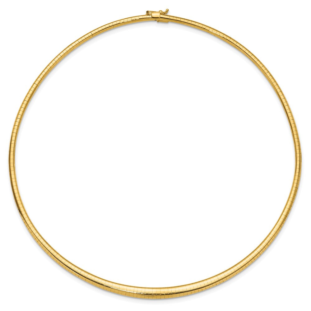14K Gelbgold Poliert 3/6mm Abgestuft Omega Halskette