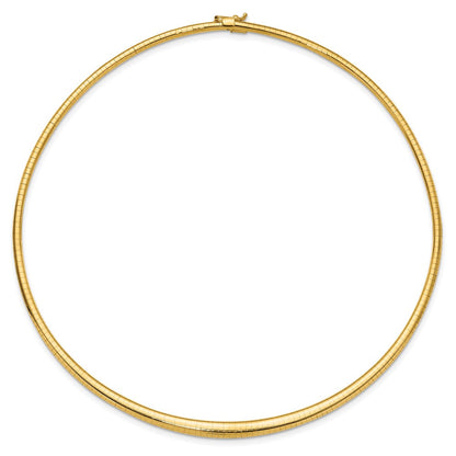 14K Gelbgold Poliert 3/6mm Abgestuft Omega Halskette