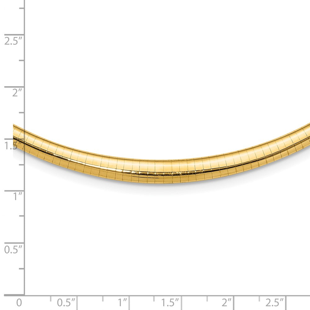 14K Gelbgold Poliert 3/6mm Abgestuft Omega Halskette