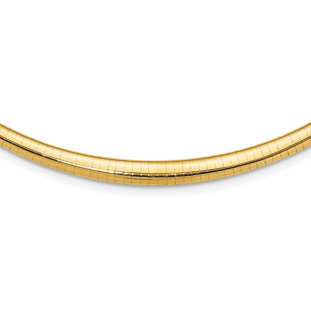 14K Gelbgold Poliert 3/6mm Abgestuft Omega Halskette