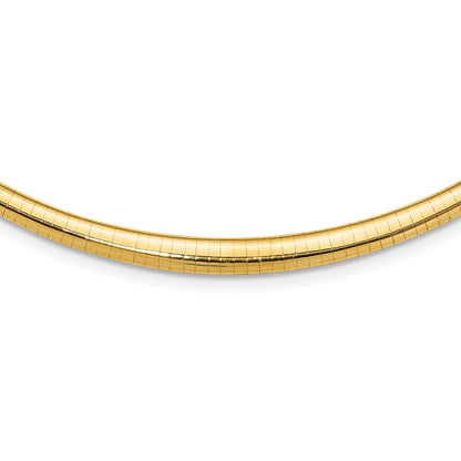 14K Gelbgold Poliert 3/6mm Abgestuft Omega Halskette