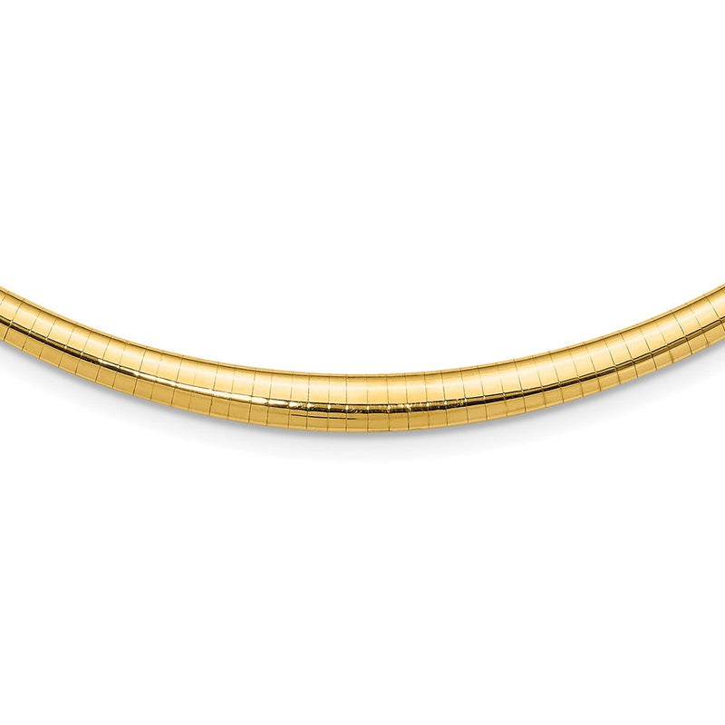 14K Gelbgold Poliert 3/6mm Abgestuft Omega Halskette
