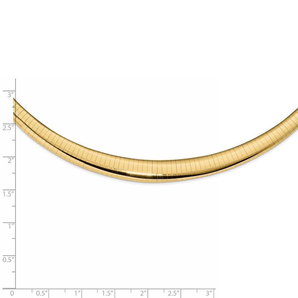 14K Gelbgold Poliert 4/8mm Abgestuft Omega Halskette