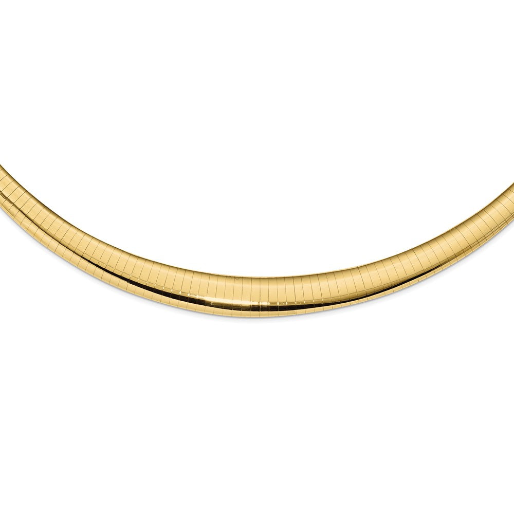 14K Gelbgold Poliert 4/8mm Abgestuft Omega Halskette