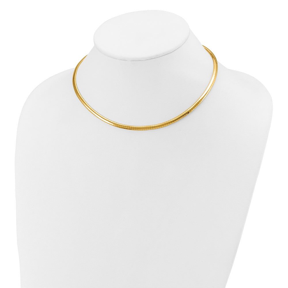 14K Gelbgold 4mm Leicht Gewölbt Omega Halskette