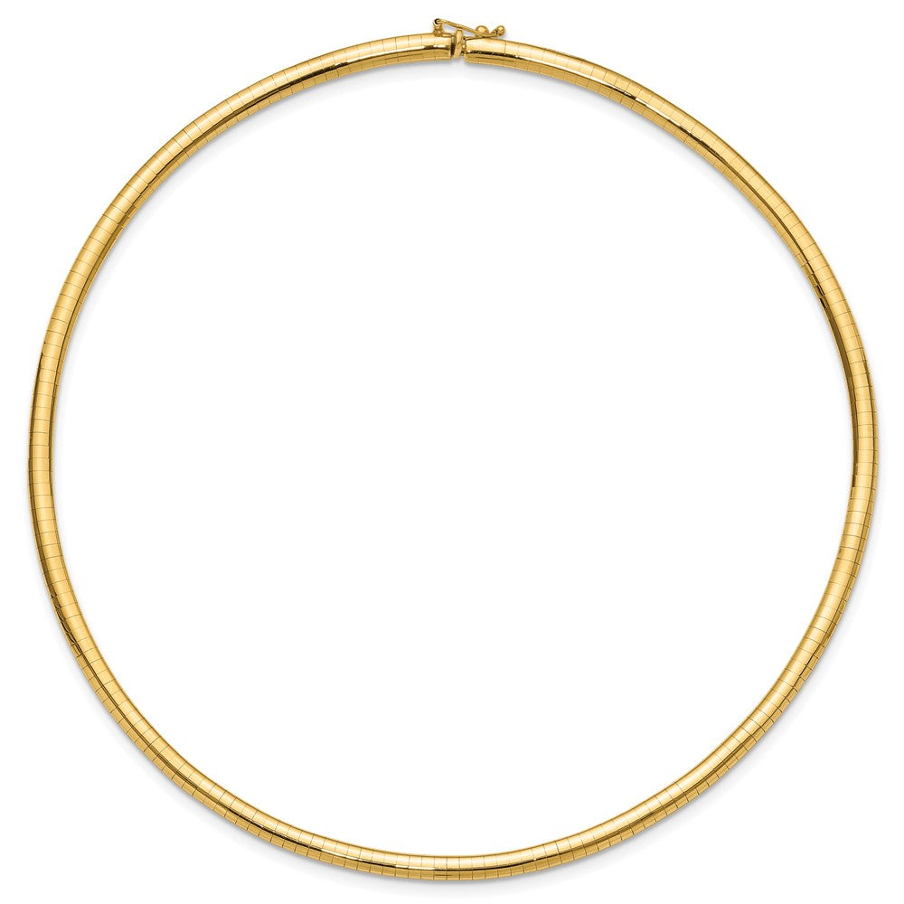 14K Gelbgold 4mm Leicht Gewölbt Omega Halskette
