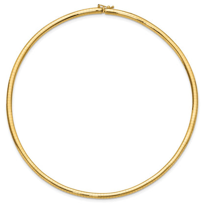 14K Gelbgold 4mm Leicht Gewölbt Omega Halskette