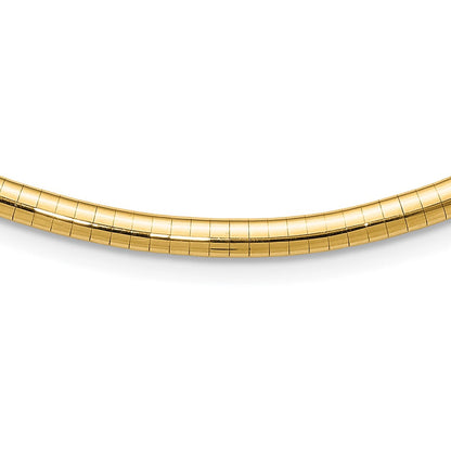 14K Gelbgold 4mm Leicht Gewölbt Omega Halskette