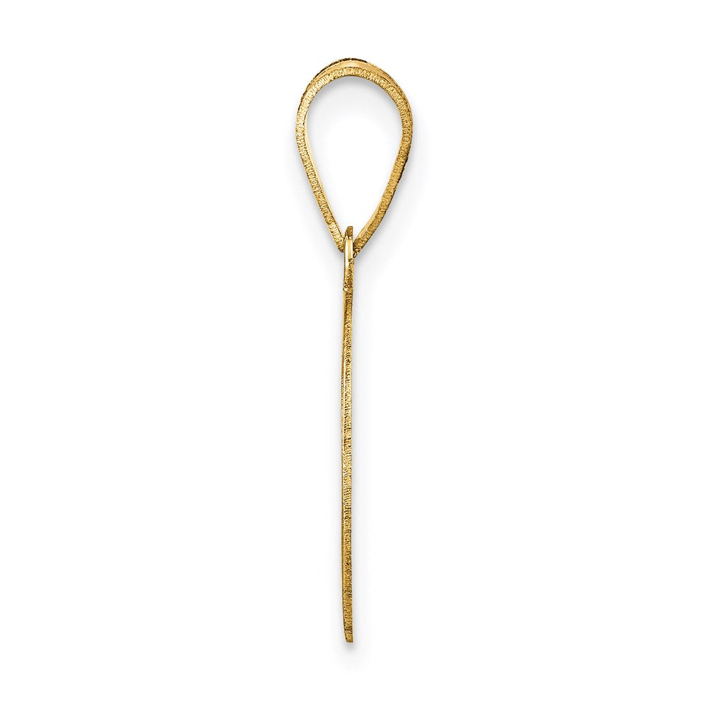 14K Gelbgold Anhänger, poliert, oval, Zahl 6, mit schwarzer Emaille