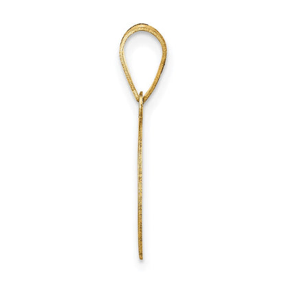 14K Gelbgold Anhänger, poliert, oval, Zahl 6, mit schwarzer Emaille