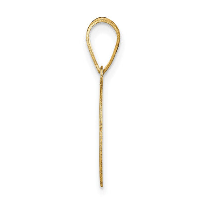 14K Gelbgold Polierter Anhänger Oval mit Zahl 45 und schwarzer Emaille