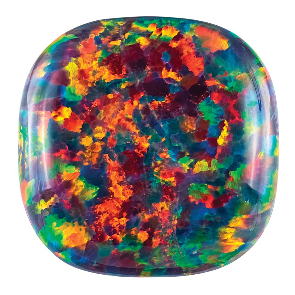 Edelstein Imitat Schwarz Opal 6mm Kissen Cabochon