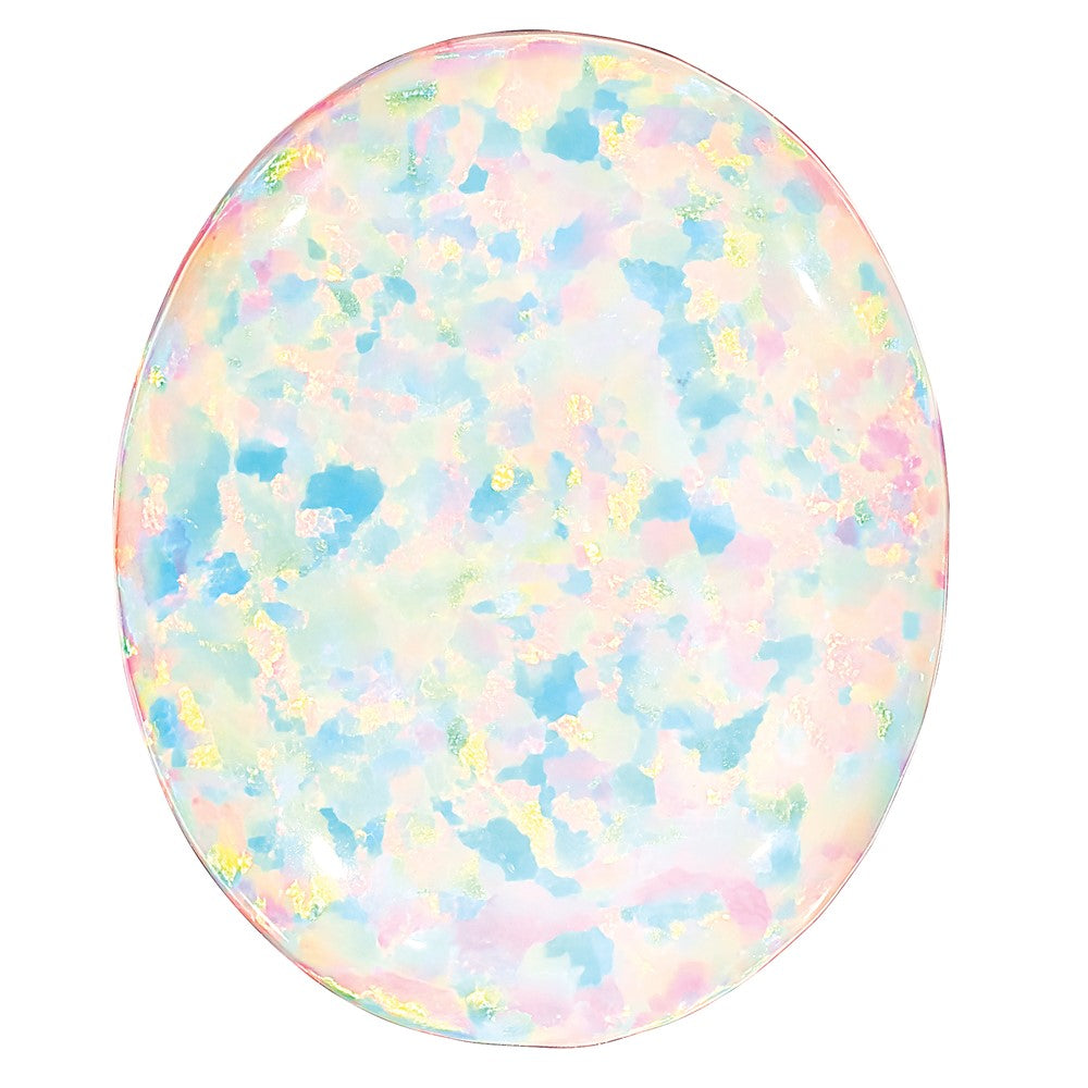 Edelstein Imitat Weiß Opal 7x5mm Oval Cabochon