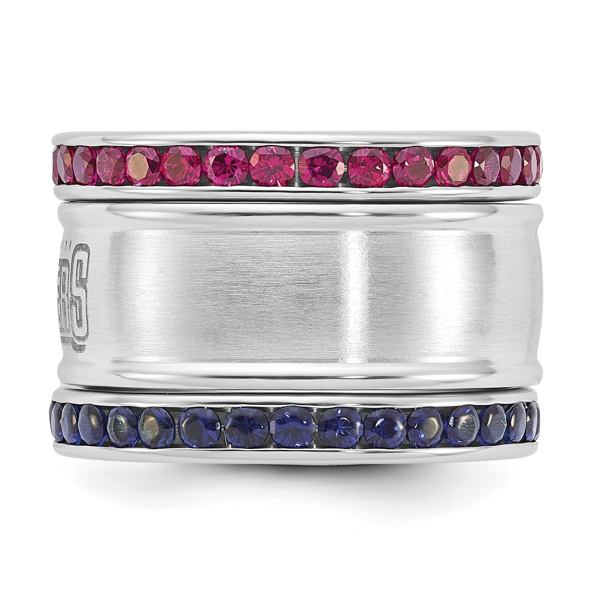 Edelstahl Nhl Edmonton Oilers Kristall Dreifach Stacked Ring Set