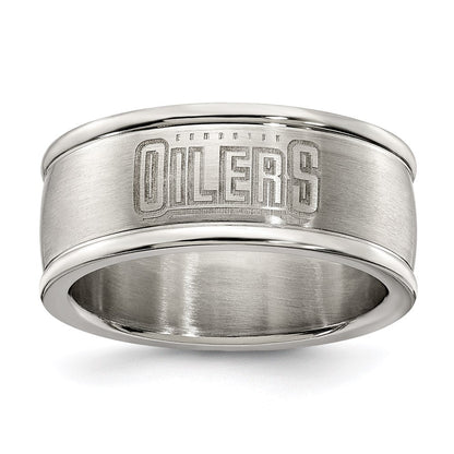 Edelstahl Edmonton Oilers Logo Ring Größe 7