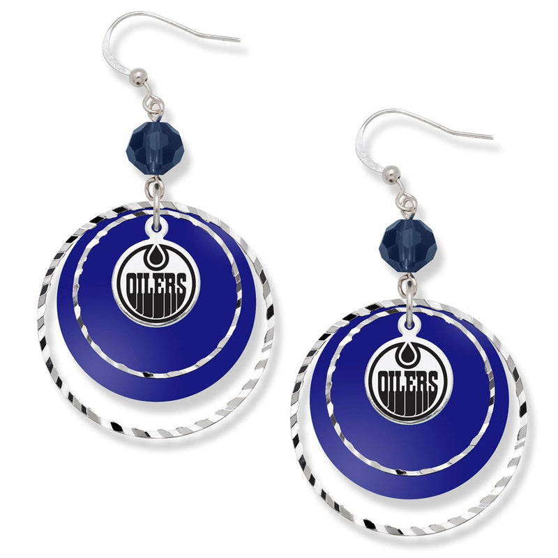 Messing/white Edmonton Oilers Game Day Ohrringe
