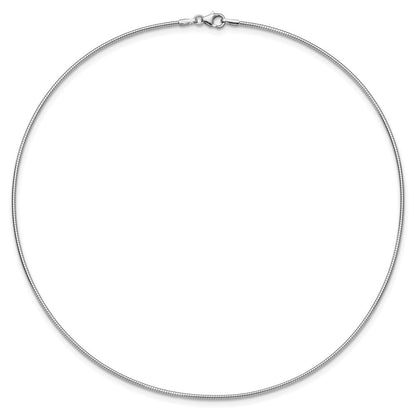 14K Weißgold 1.4mm Rund Omega
