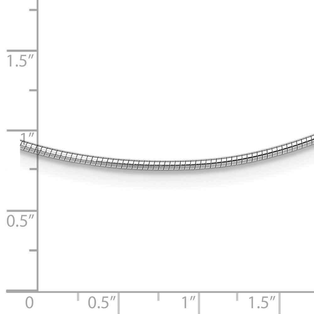 14K Weißgold 1.4mm Rund Omega