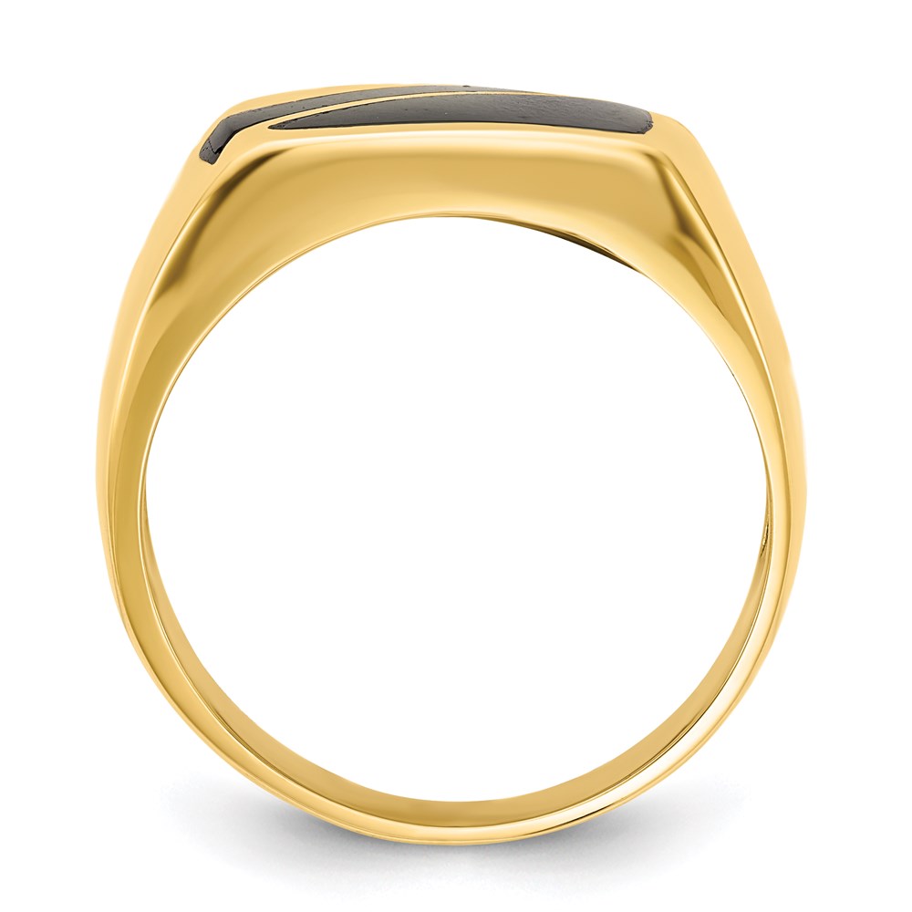 14K Gelbgold Ring mit schwarzem Onyx
