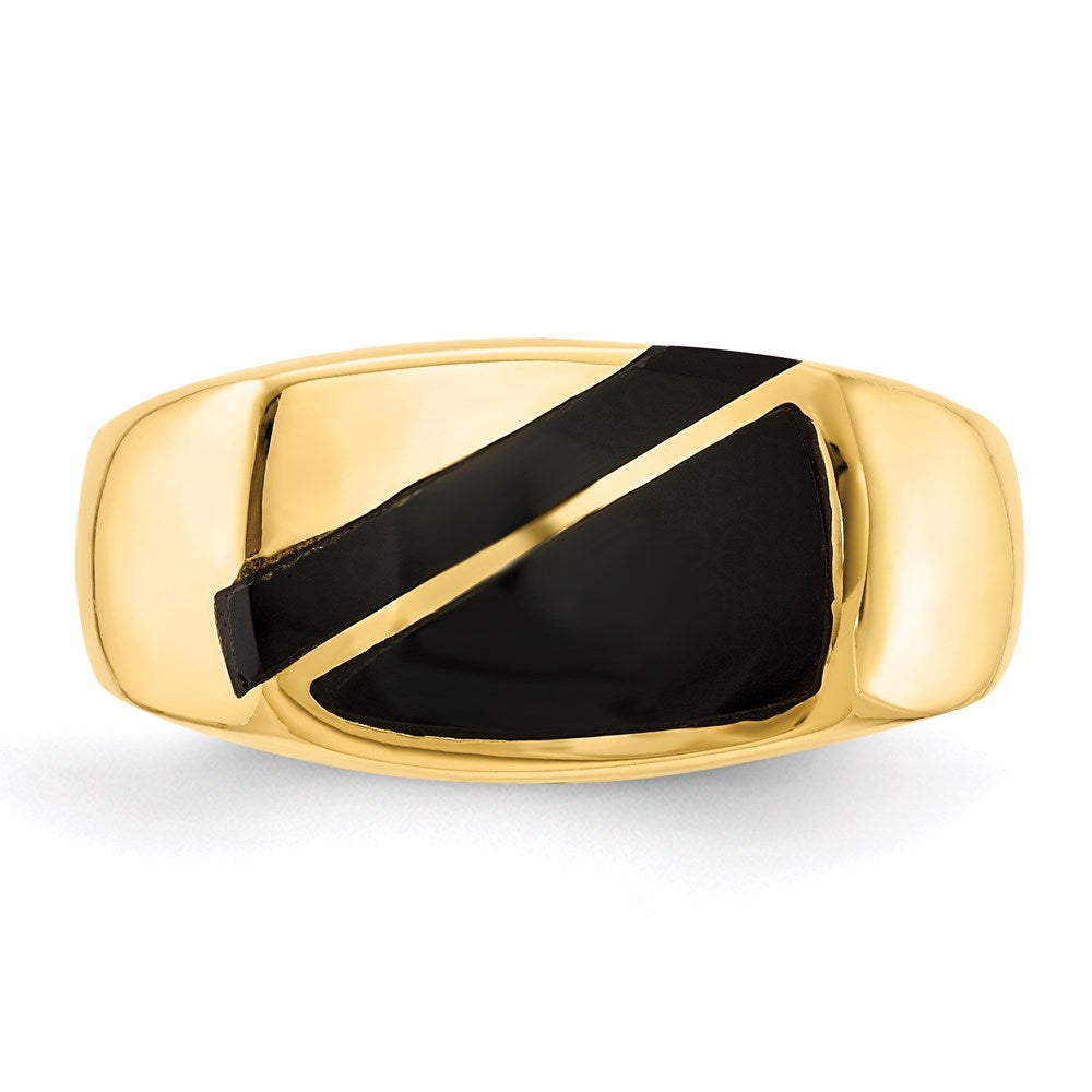14K Gelbgold Ring mit schwarzem Onyx