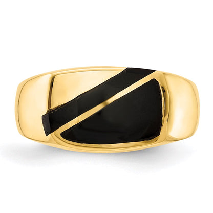 14K Gelbgold Ring mit schwarzem Onyx