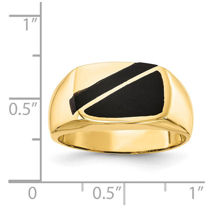 14K Gelbgold Ring mit schwarzem Onyx