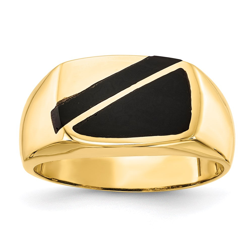 14K Gelbgold Ring mit schwarzem Onyx