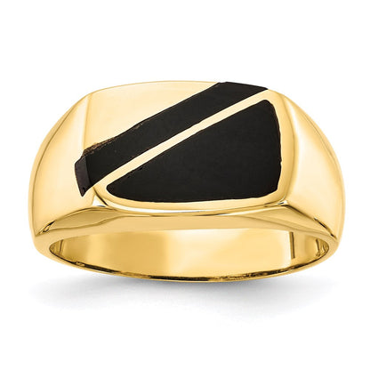 14K Gelbgold Ring mit schwarzem Onyx