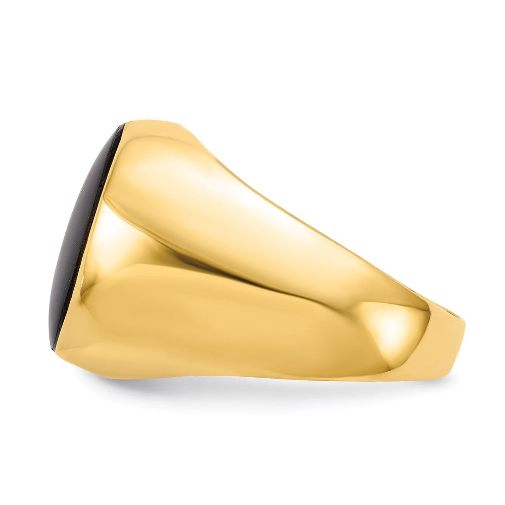 14K Gelbgold Herren-Ring mit Onyx