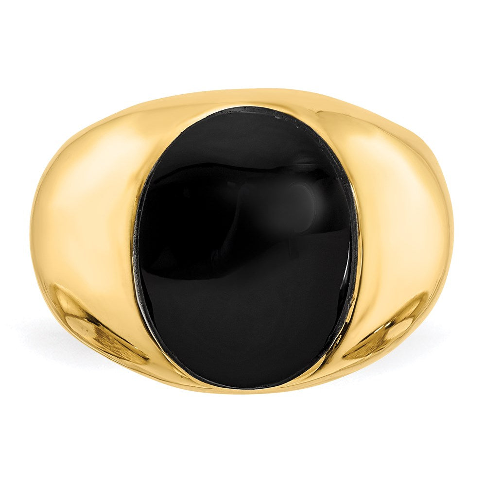 14K Gelbgold Herren-Ring mit Onyx