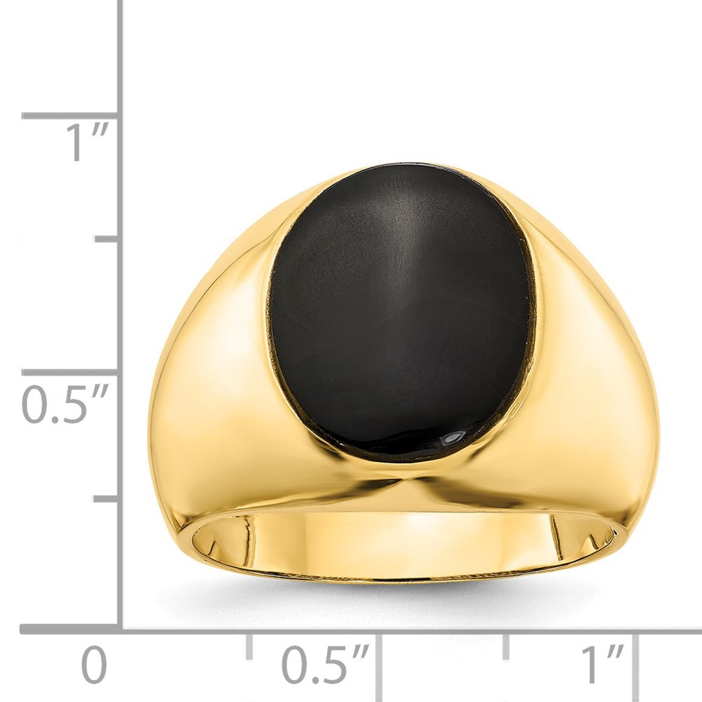 14K Gelbgold Herren-Ring mit Onyx